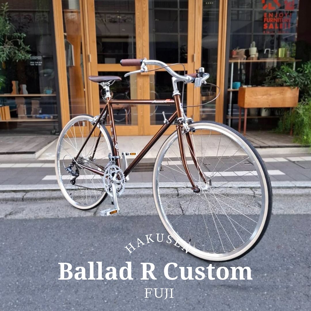 FUJI BALLAD ハクセン実車カスタム施工例 2025-02-01 プロムナードハンドル・ロックオンテープグリップ(ブラウン・日泉ブレーキワイヤー(クリアブラウン)・GNTダイレクトマウントスタンド