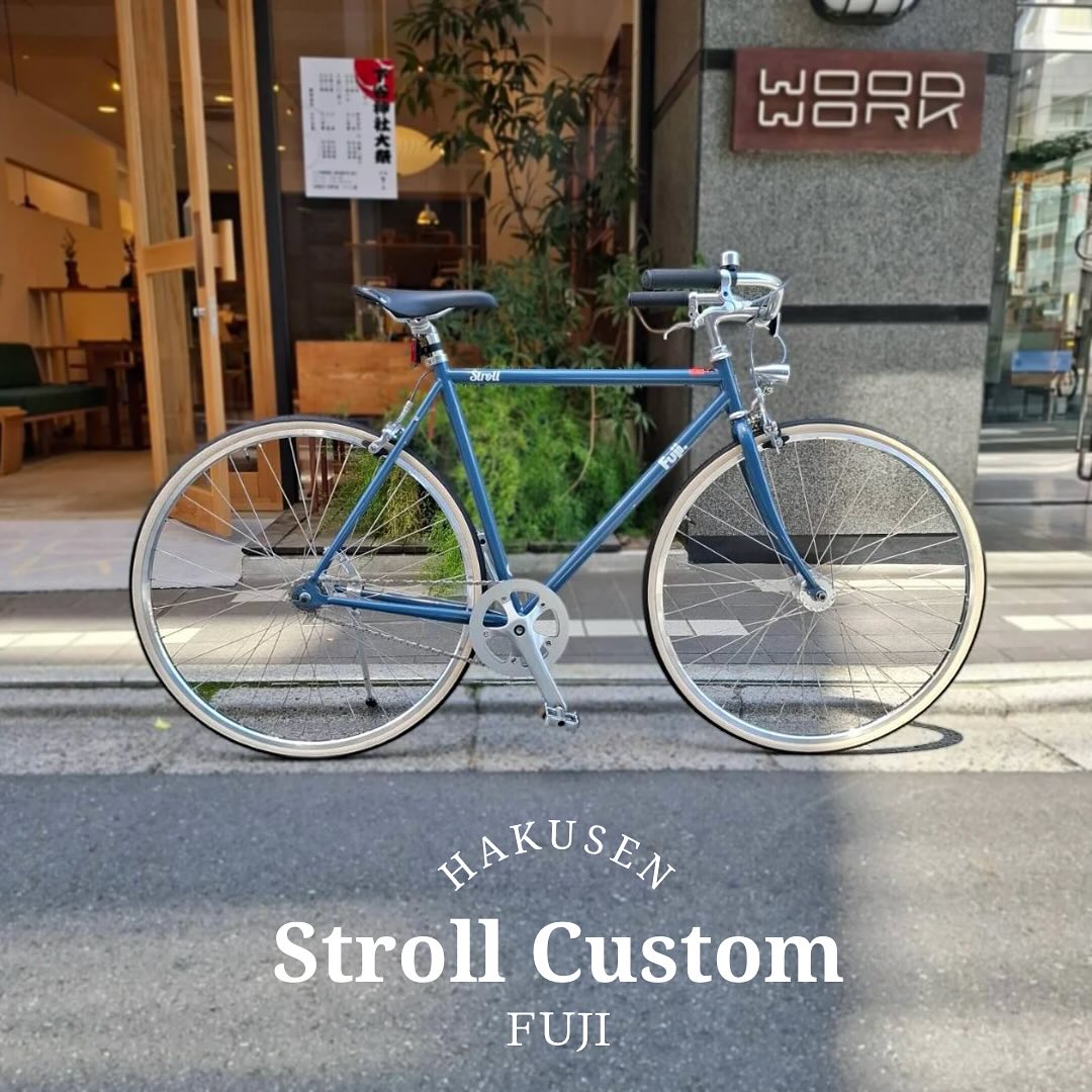 FUJI STROLL ハクセン実車カスタム施工例 2025-05-18 プロムナードハンドル・KiLEYキーレイ バレットライト（USB充電式砲弾ライト）・スリムサイドスタンド